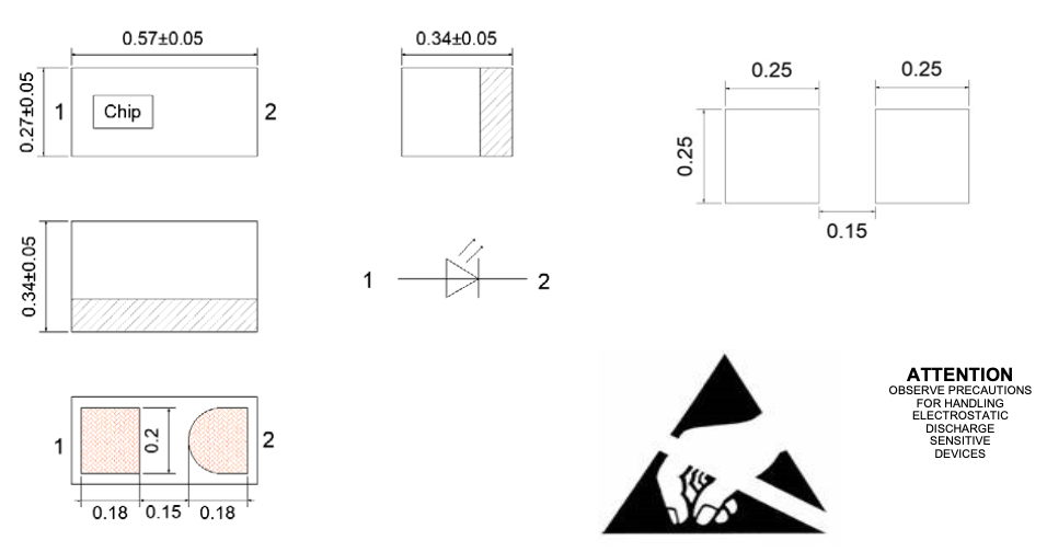 0201SR2 Package Outline and Soldering Pattern