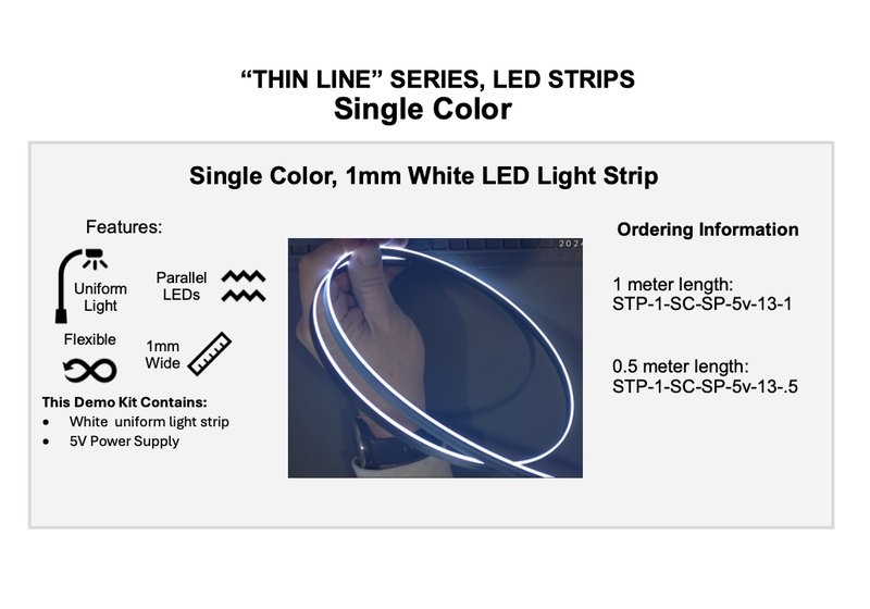 Single colour white LED strip spec sheet